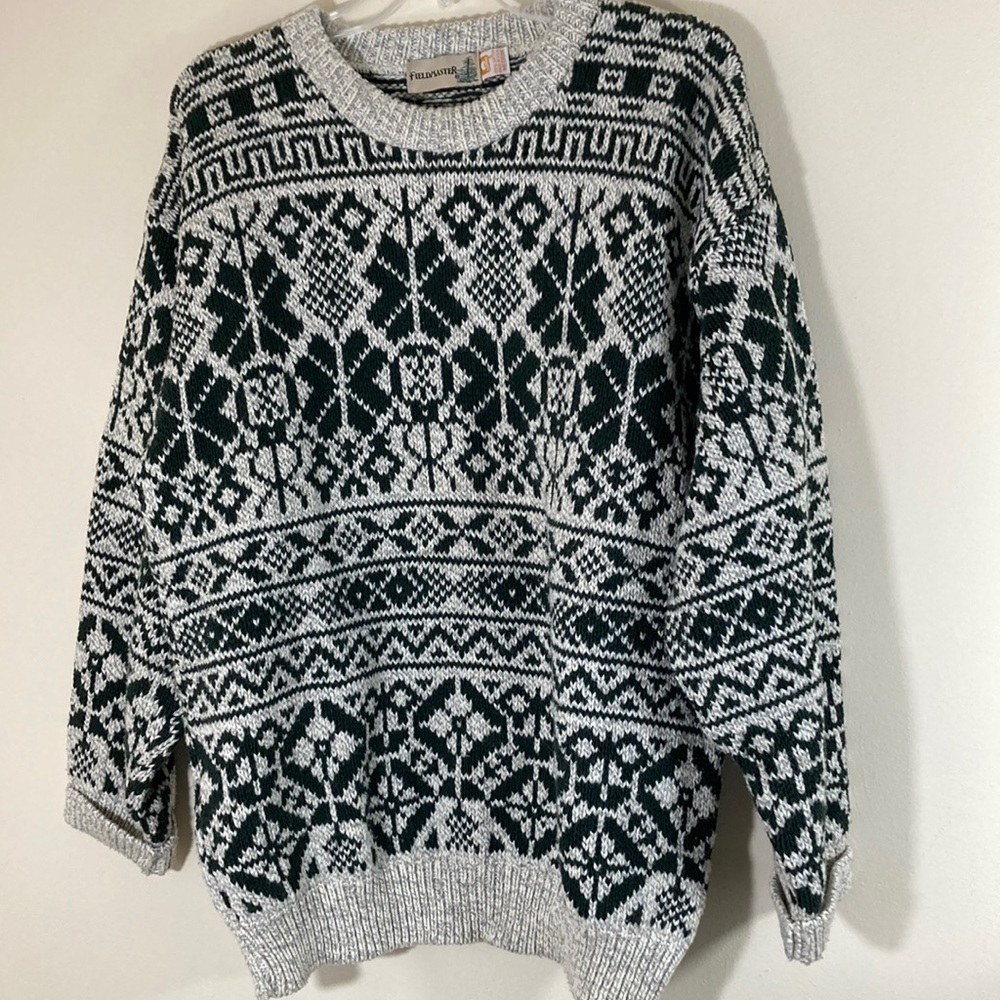 Vintage Fieldmaster Mens Snowflake Crewneck Sweater Size Medium